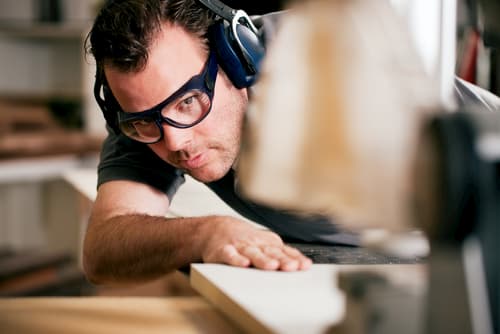 Woodworker With Safetyglasses