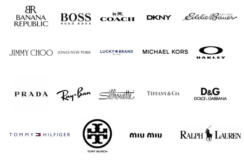 Eyewear designer logos